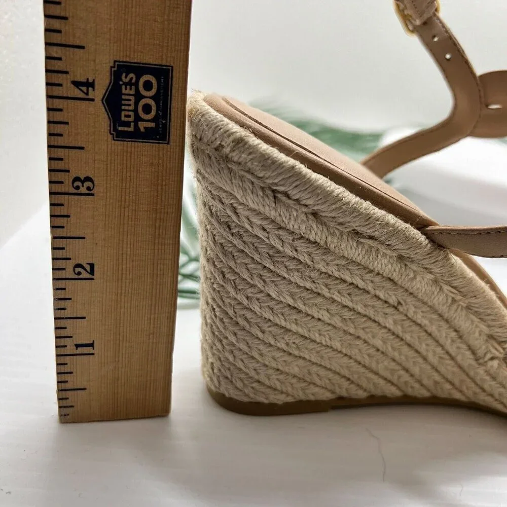 STUART WEITZMAN Twisted Patent Leather Espadrille Wedge Sandals Size 11B NWB